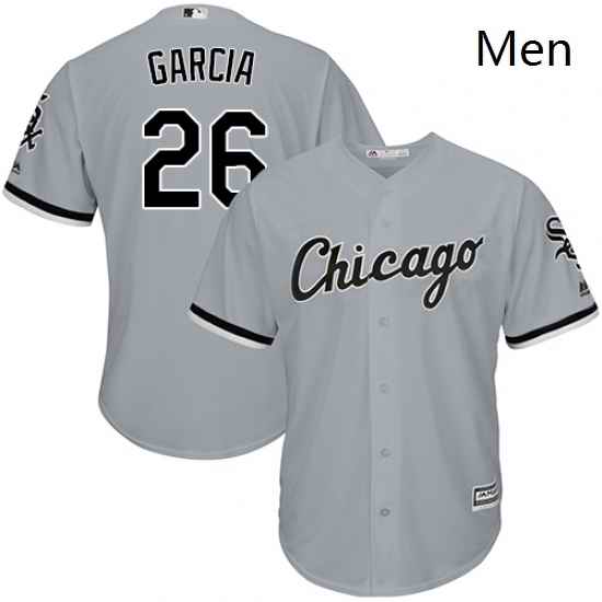 Mens Majestic Chicago White Sox 26 Avisail Garcia Replica Grey Road Cool Base MLB Jersey